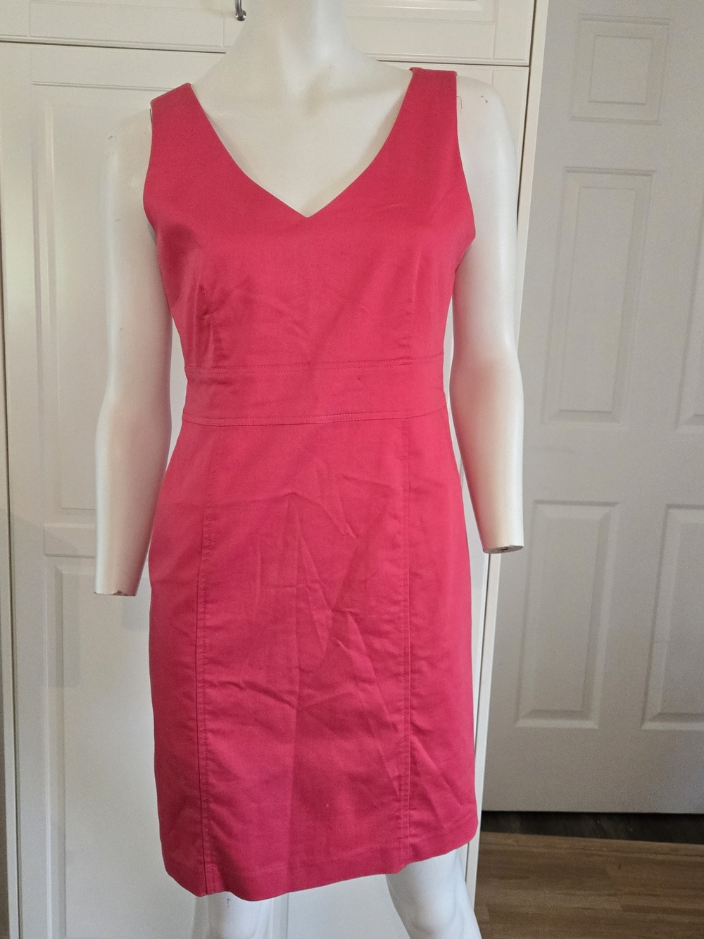 Tristan V-Neck Sleeveless Hot Pink Mini Dress